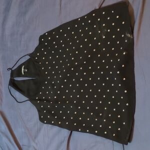 Black Chiffon Tank with metal Rivet Accents